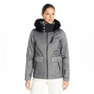 Spyder Women's Nuni Faux Fur Jacket, Gray Size Ladies 6